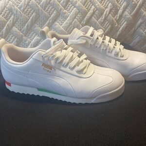 Puma Mens Roma Italy Lace Up Sneakers Shoes Casual - White